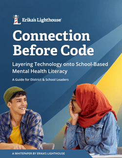 Connection Before Code White Paper front cover image of a student and teacher
