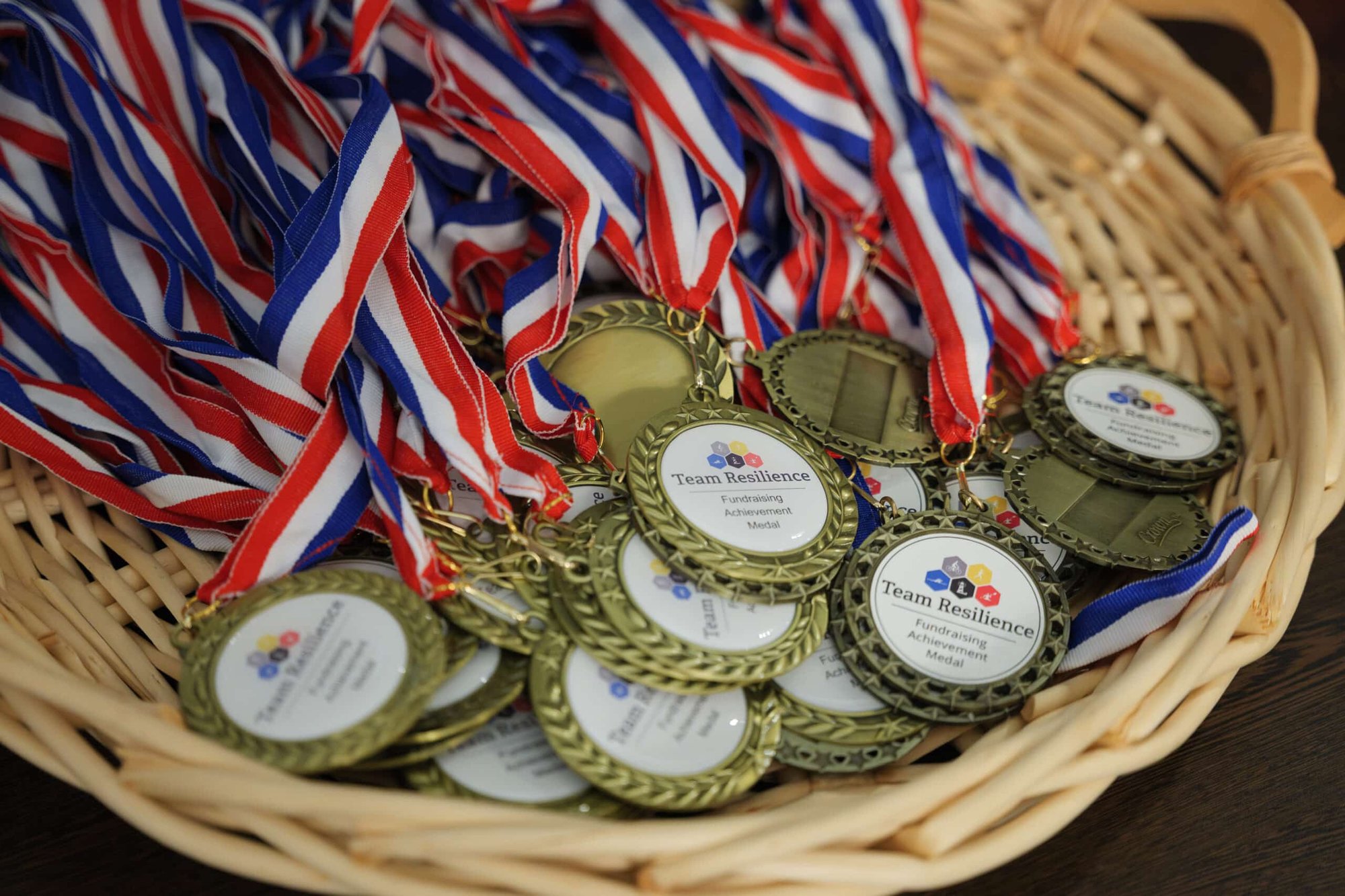 medals in a basket