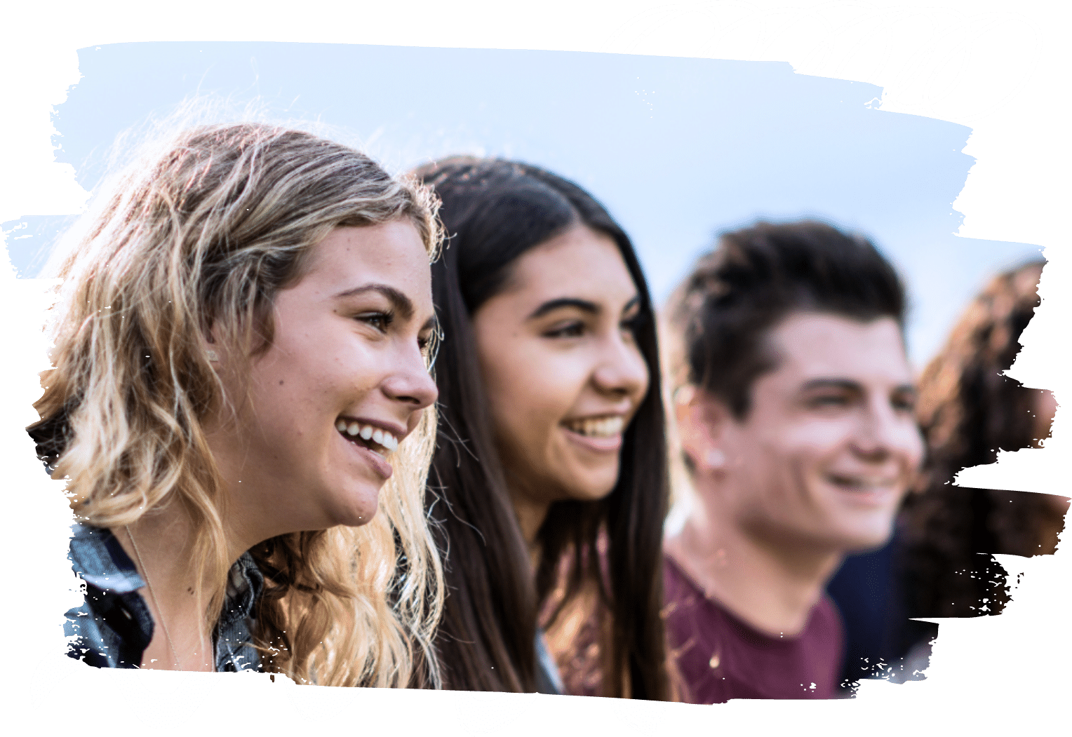 three young adults smiling
