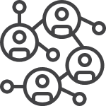 icon showing multiple connections between people