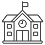 icon showing a schoolhouse