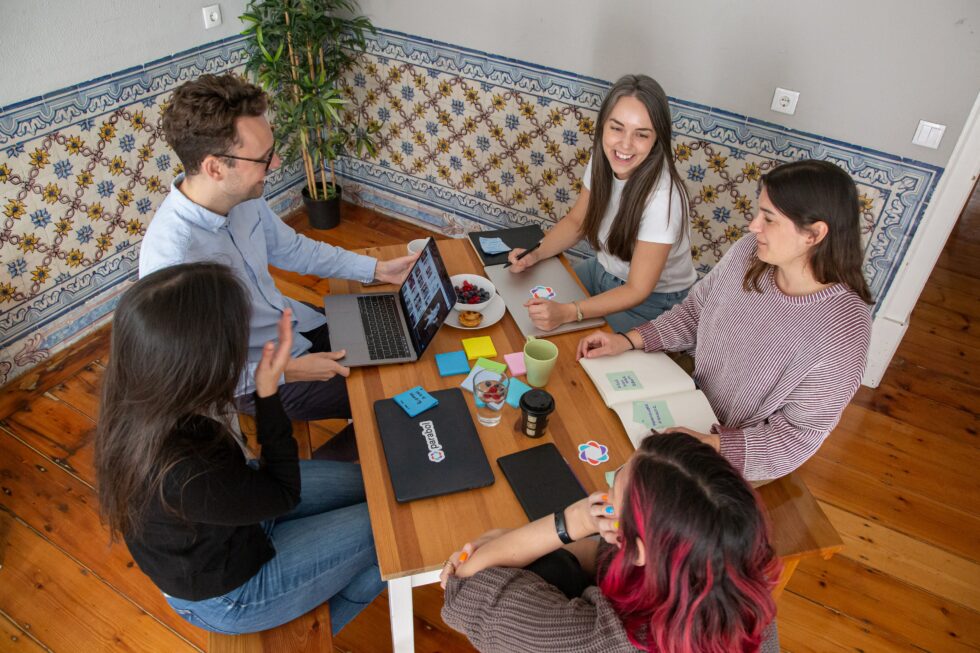 group of people working
